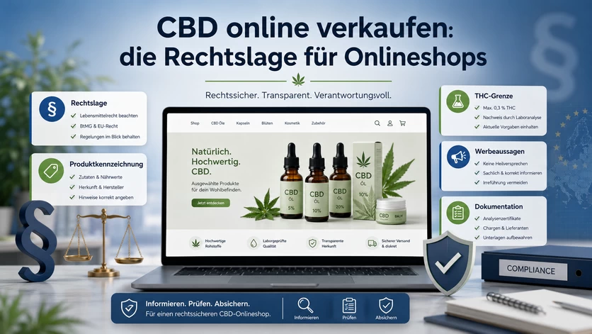 CBD online verkaufen - die Rechtslage für Onlineshops