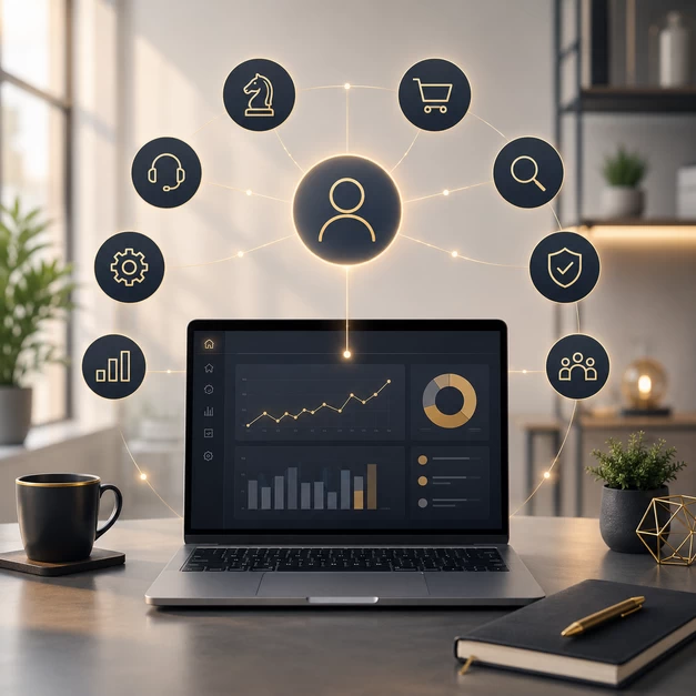 Modernes Buero Mit Vernetztem Arbeitsplatz Pr Digital