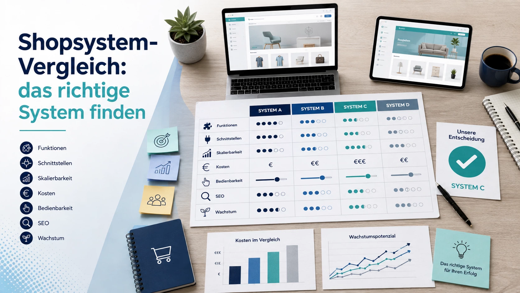 Shopsystem-Vergleich - das richtige System finden